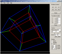 4D viewer screenshot - hypercube wireframe