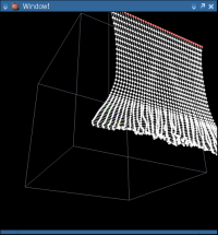 3D springs and masses simulation screenshot - elastic fabric